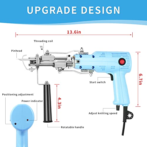 Tufting Gun 2 In 1, Loop Pile Cut Pile Rug Gun Machine Starter Kit, New Upgrade Electric Carpet Tufting Kit For Rug Making #TOP4