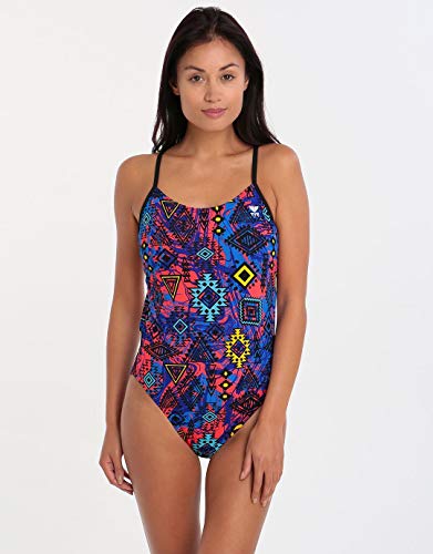 Maillot de bain TYR Santa Ana femme rouge et bleu taille DE 38