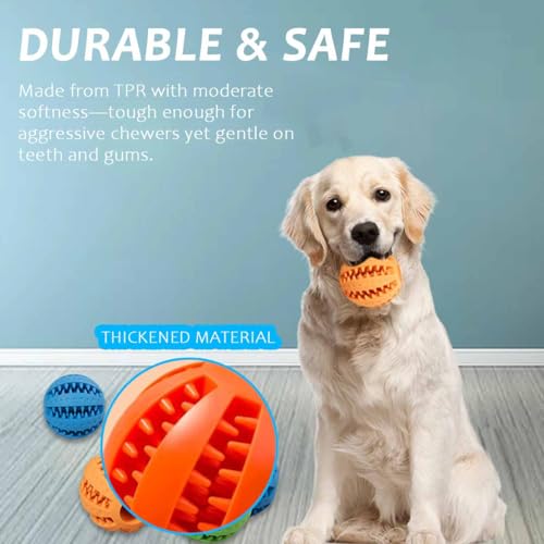 Futterball für Hunde, Hundespielzeug Ball, Hundeball mit Zahnpflege, Snackball Hund, Hunde Interaktive Bälle, Hundebälle aus Gummi, Leckerli Ball, Kauspielzeug Intelligenz, Snackball, Ø 6cm, 2 Stück