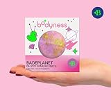 CRAZE Bodyness Bath Bomb do kąpieli - kula do kąpieli w kształcie planety, połyskująca kula do kąpieli do pielęgnacji skóry i relaksu z kwiatowym zapachem i olejkiem arganowym, 165 g