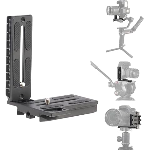 Fotga L-Shape Bracket Vertical Camera Quick Release Mount Plate for Zhiyun Crane 2 3 LAB Weebill 2 3 Weebill-S Gimbal Stabilizer DJI Ronin SC2 RS2 RS3 Compatible with Manfrotto Tripod Ball Head Cover