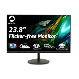 AOPEN 24SA2Y Hbi 23.8″ Full HD (1920 x 1080) Zero-Frame Gaming Office Monitor | AMD FreeSync Technology | Ultra-Thin Stylish Design | 100Hz | 1ms-TVR | Low Blue Light | Tilt | HDMI & VGA Ports,Black
