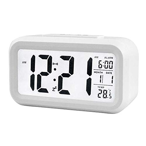 douself Smart Digital Alarm Clock with Date and Temperature Snooz...