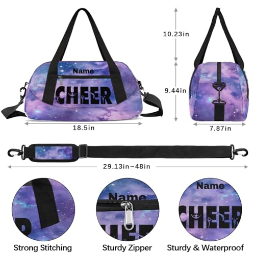 Personalized Cheerleading Dance Bags Customized Name Kids Duffle Bags Starry Sky Sports Bags Small Travel Bags4