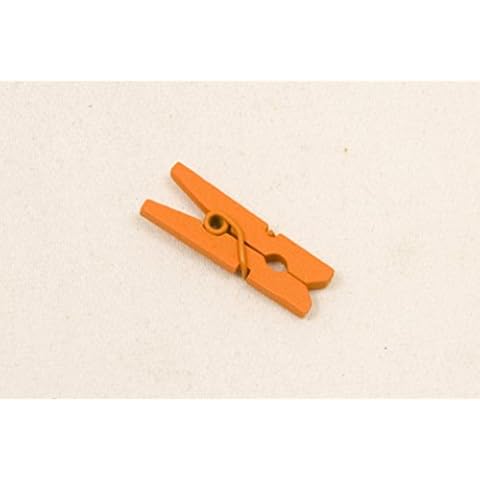 Véranno 10 small orange wooden clothes pegs. Dimension Cover