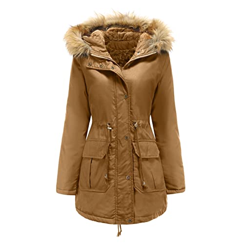 Manteau coupe-vent militaire décontracté veste longue polaire femme hiver