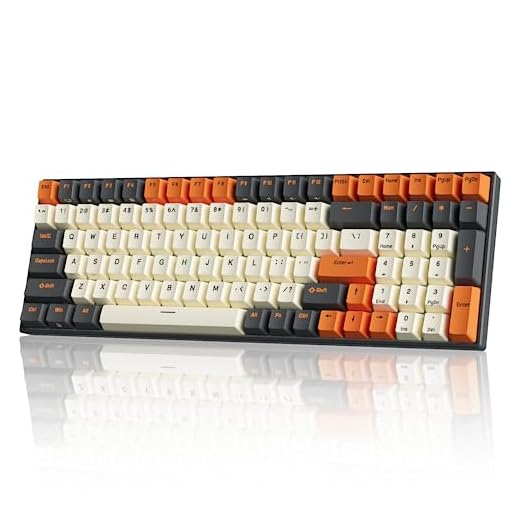 RK ROYAL KLUDGE Teclado mecânico sem fio RK100, teclado mecânico Bluetooth 5.1/2.4G/fio 96% Full Size 100 teclas Hot Swappable com teclas PBT, interruptor vermelho para Mac Windows, carbono
