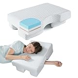 PYURIFAI Side Sleeper Pillow with Arm Hole - Adjustable Shoulder Pillow for Side Sleepers, Memory Foam Pillow Provides Support & Reduces arm Pressure, Cooling Arm Pillows, Rotator Cuff Pain Relief