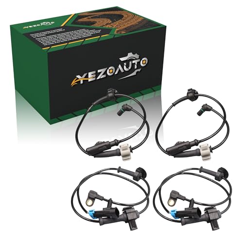 Yezoauto Set of 4 Front & Rear Side ABS Wheel Speed Sensor for Chevrolet Silverado 1500 2007-2013 and GMC Sierra 1500 2007-2013 All Engine 10384745 15229012