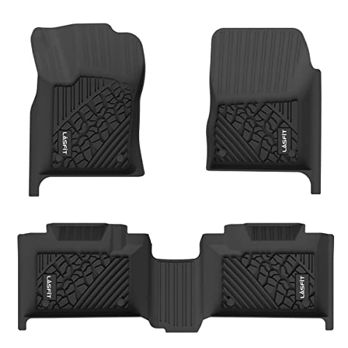 LASFIT Floor Mats for Jeep Grand Cherokee 2016-2021, for Dodge Durango 2016-2025, All Weather TPE Custom Fit Front & Rear Row Trunk Liners Car Floor Mats, Black