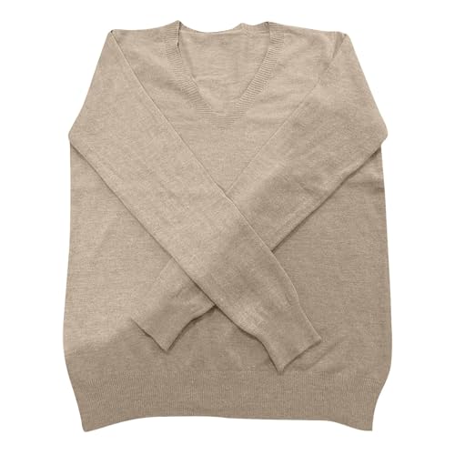 OIOLOYJM Fall Cashmere Sweaters for Women 2025 V Neck Long Sleeve Tops Knitted Pullovers Lightweight Merino Wool Sweater