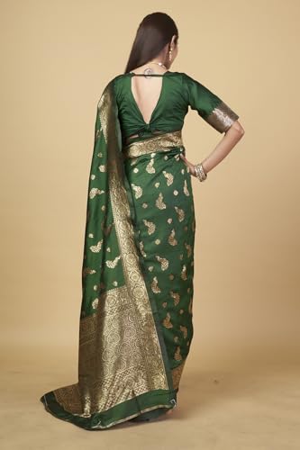Image of Shasmi Women's Banarasi Saree Pure Kanjivaram Silk Saree Soft new ladies 2025 Design Wear Pattu Sarees Party Sari collections With Blouse Piece for Wedding sadi (PARI-188)