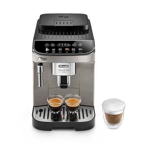 Los 10 mejores delonghi magnifica evo para tu cocina De'Longhi Magnifica Evo ECAM290.42.TB, Máquina de Café Automática con Varilla de Leche, Tamaño Compacto, Máquina de Grano, Espumado Manual de Leche, 4 Recetas, Pantalla Táctil a Color, Negro Titanio