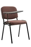 CLP Silla Confidente Ken con Brazo Extensible para Escritura I Silla con Pala Flexible para Apuntes I Silla de Conferencia en Tela I Color:, Color:marrón