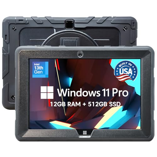 Fusion5 Built in USA 10.1” Windows 11 Professional Rugged Tablet PC - 12GB RAM, 512GB SSD, Intel 13th Gen, Full HD Windows Tablet Computer, HDMI, USB C - 2 Year Full Warranty with Accidental Damage by Fusion5 - Used condition - US$512.99