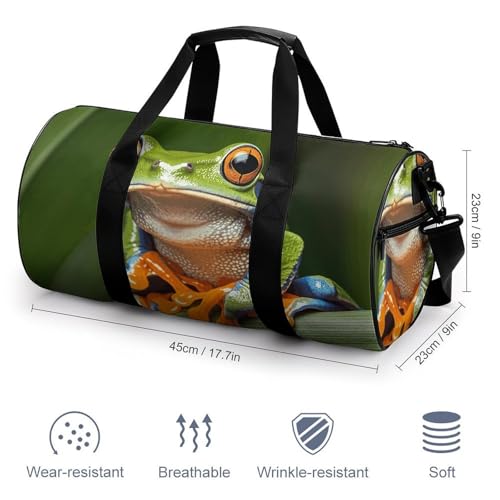 Peace Tree Frog Gym Bag for Men Women, Sturdy Oxford Cloth Travel Bags with Removable Shoulder Strap, Waterproof Duffel Bag for Fitness, Travel, Yoga2