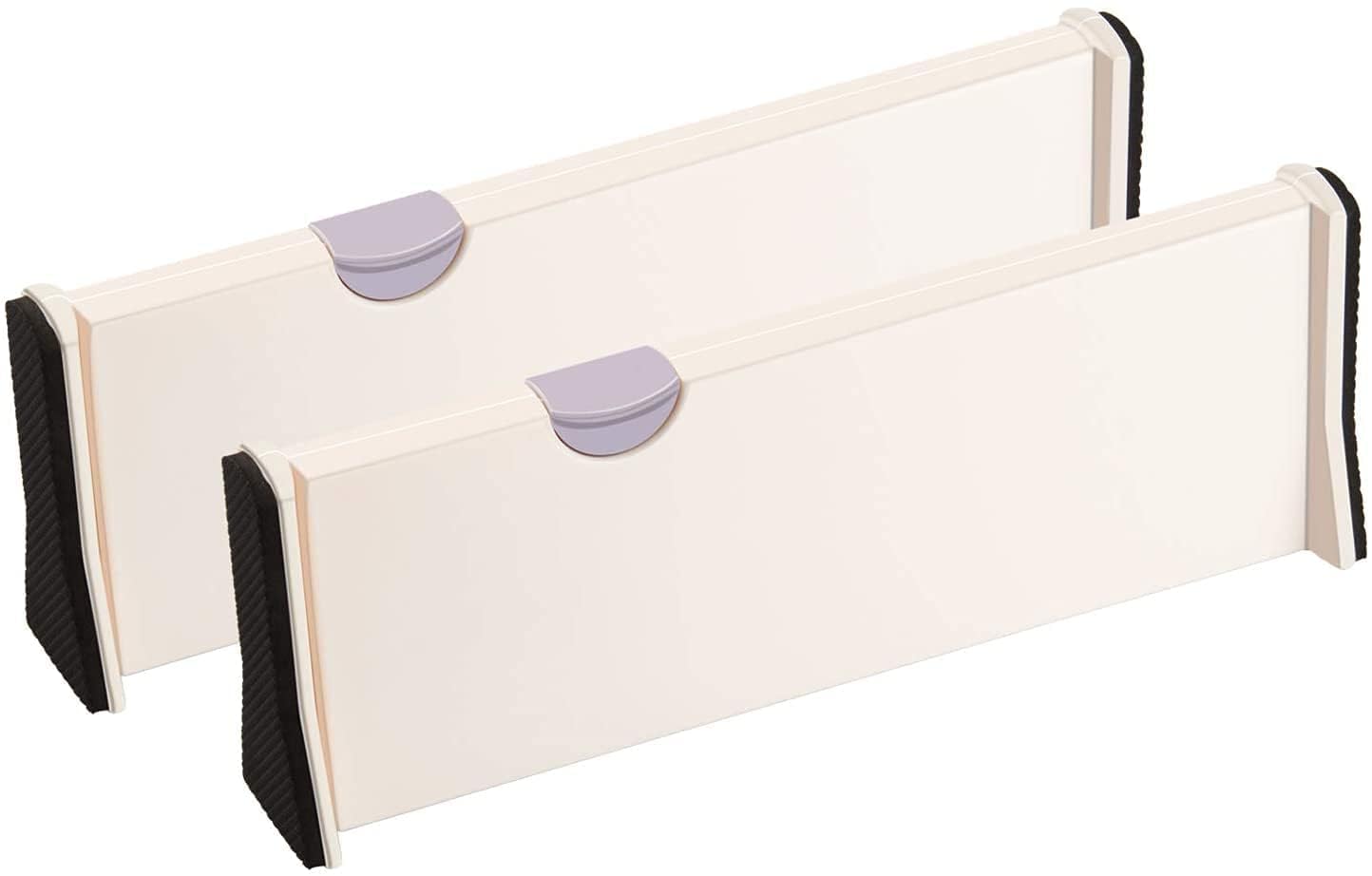 GHANU Adjustable expandable drawer dividers for kitchen office wardrobe cloth innerware storage organizer,drawer separator for kitchen jewellery cloth stationary(white/2 pcs)