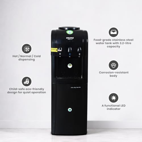 Image of Voltas Plastic Pearl Water Dispenser (Standard Size, Black)