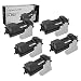 LD © Set of 5 Compatible Kyocera-Mita Black TK-3122 / 1T02L10US0 Laser Toner Cartridges for use in FS-4200DN Printers