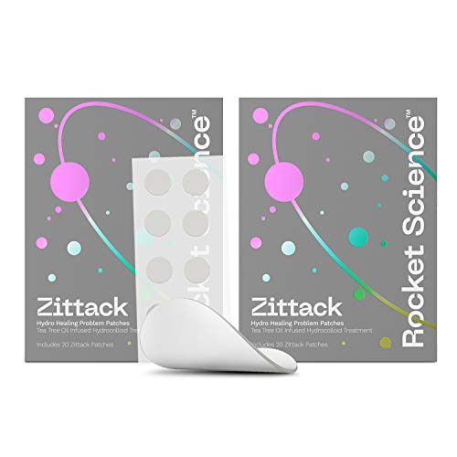 Zittack Hydrocolloid Patch Infused with Tea Tree Oil (2 Pack/40 Count), Absorbing Cover, Invisible Problem Patch, Facial Sticker