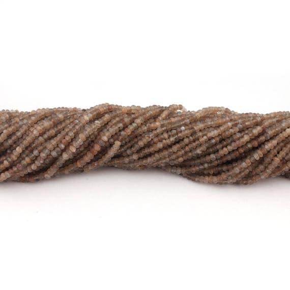 Pierre de lune marron perles rondelles 3mm pour création collier et bracelet