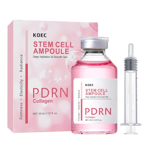 Image of KOEC PDRN Pink Peptide Serum with Stem Cell,Face Lifting Pink Facial Ampoule,Intensive Glowing & Boosting & Hydrating,Non-Greasy,Gentle Formula 1.01 Fl Oz / 30ML Gift for Women