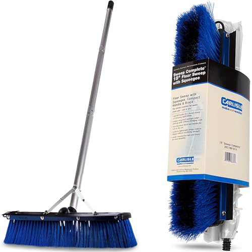 Product Image of the SPARTA 3621961814 Sweep Complete Aluminum Handle Floor Sweep with Squeegee, Plastic Bristles, 18' Length, 3' Bristle Trim, Blue