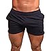 MUSCLE ALIVE Mens Workout Shorts Gym with 3" Inseam for Fitness Bodybuilding Clothing Black Color Size M