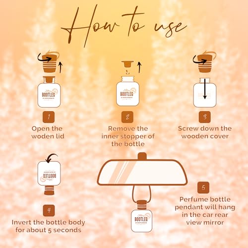 Image of Car Air Freshener Diffuser, Mahogany Teakwood Aromatherapy, Natural Fragrance Oil, Long Lasting, by Bootleg Collection, Made in USA