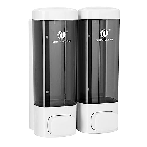 Individual/Doble/Triple 320ml dispensador de jabón líquido Montaje en Pared baño Ducha Gel champú loción dispensación Botella Transparente (320mlx2 White) Individual/Doble/Triple 320ml dispensador de jabón líquido Montaje en Pared baño Ducha Gel champú loción dispensación Botella Transparente (320mlx2 White)