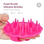 Scalp Massager Hair Growth, Scalp Scrubber Wiht Silicone Bristles, Head Massager Scalp, Wet Dry Hair Care Scalp Scrub for Women Man (Red) - Image 4