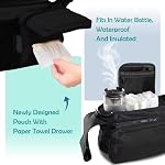 Universal Baby Stroller Organizer, Adjustable Shoulder Strap, and Detachable Phone Pocket, Ideal Stroller Accessories, Stroller Organizer for Uppababy, Baby Jogger, Britax, Doona, and More