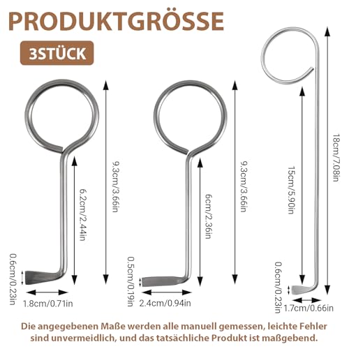 Soiftra Universal Dietrich Set,3 Stück,Profi Buntbartschlüssel Universal, Türöffnungswerkzeug,Universalschlüssel für Zimmertüren,Dietrich Schlüssel für Schrank,Bartschlüssel Dietrichset,Öffnet Nahezu