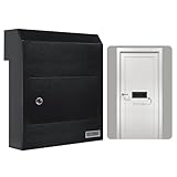Durabox Through-the-Door Drop Box Deposit Safe 12 x 6 x 15' - Heavy Duty Steel Mailbox with Lock for Receiving Mail, Checks, Letters, Cash and more for Home, Office and Commercial Use (D500) (Black)