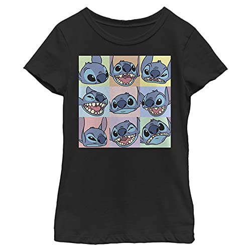 T-shirt Stitch Disney noir XS avec col rond classique pour fille