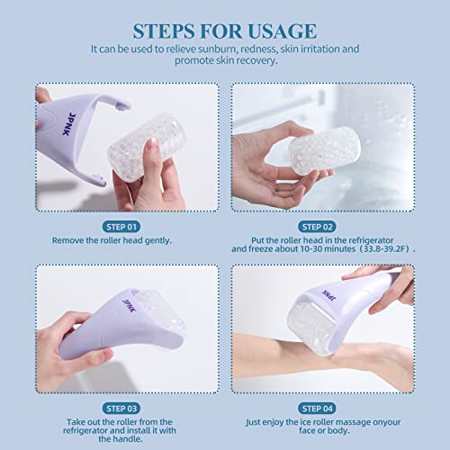 Jpnk 2Pcs Ice Roller For Face & Eye Plus Extra Head - Cold Facial Skincare Massager For Eye Puffiness, Pain And Migraine Relief For Women #TOP3