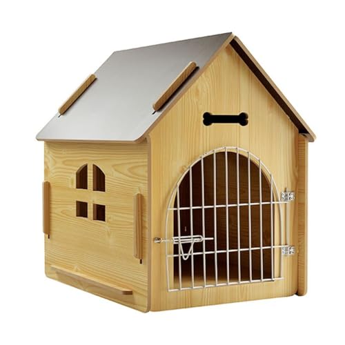 Wenrox 犬小屋ドーム型ベッド 屋外用 ドッグハウス 犬舎 小型犬 中型犬 木製 ペットハウス シェルタ いぬごや 清潔 水洗いOK 腐食に強い サビない 防風 防雨 全天候型 換気 日焼け対策 雨除け お掃除 組み立て簡単 家庭 テラス 中庭 裏庭