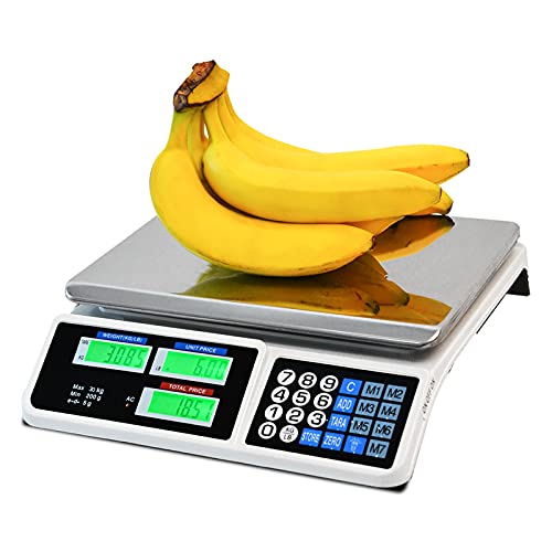 C-CHAIN 66LB Digital Price Scale Electronic Price Computing Scale LCD Digital Commercial Food Meat Weight Scale, Upgraded Version