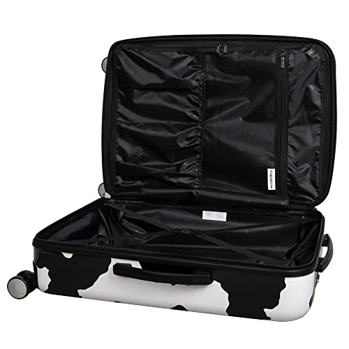 It Luggage Sheen 3 Piece Hardside 8 Wheel Expandable Spinner Set, Moo Cow Black/White, 3 Pc #TOP1