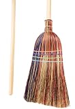 Artisan Crafted: Authentic handmade broom carefully crafted with vintage equipment for Parker Homestead in Harrisburg, Arkansas, showcasing traditional craftsmanship and attention to detail Vibrant Colors: Broomcorn fibers individually hand-dyed to c...