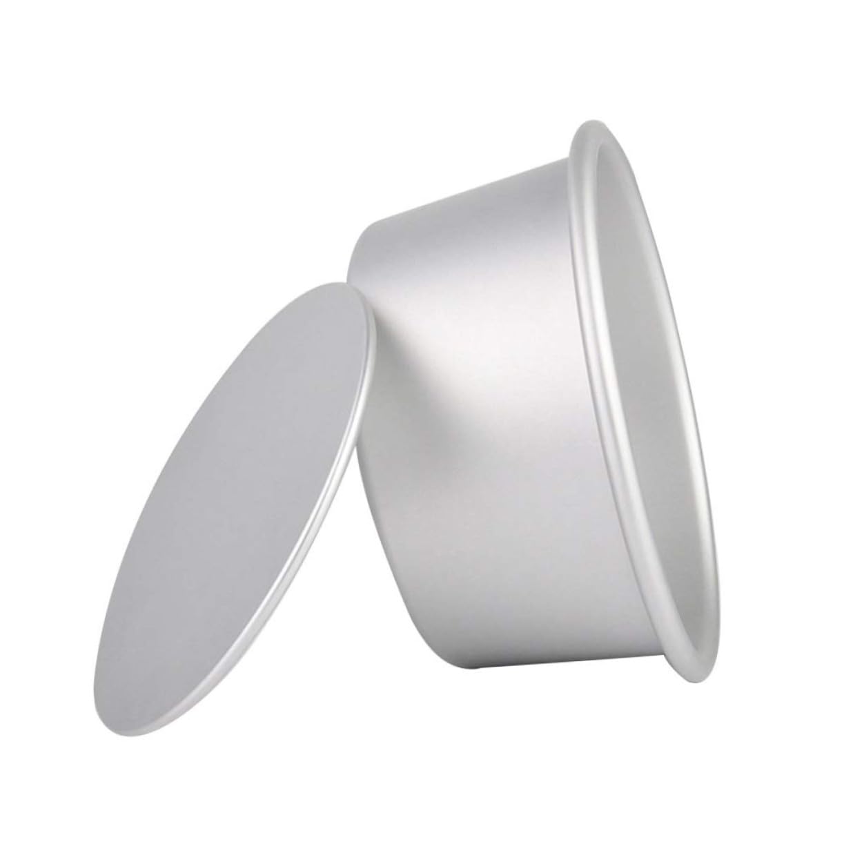 Molde Redondo para Pasteles de 6 Pulgadas de Aleación de Aluminio, 4 Piezas | Fondo Extraíble, Color Plata, para Postres y Galletas, Acabado Antiadherente