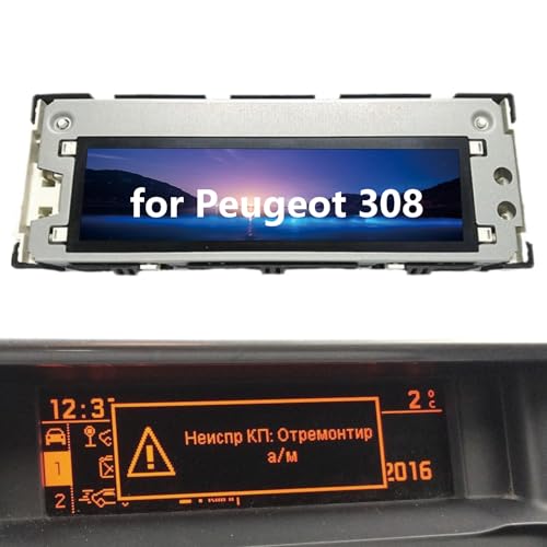 pour Peugeot 207 307 308 408 LCD Display avec Cadre, Écran de Rechange pour C4 C5 OEM9804494380 Autoradio Multifonction Panneau Commande, Accessoires...