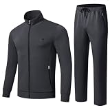 yuyangdpb Men's Tracksuits Sweatsuits for Men 2 Piece Outfits Full Zip Casual Athletic Running Sports Sweatsuit Jogging Suits Darkgrey01 XL