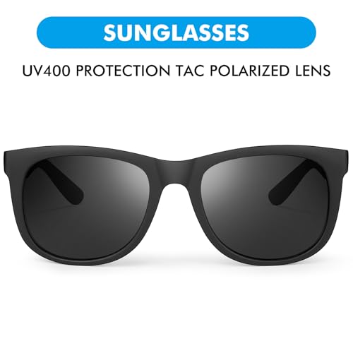 Sunglasses for Men and Women, Lightweight Black Polarized Sun Glasses Driving UV Protection2