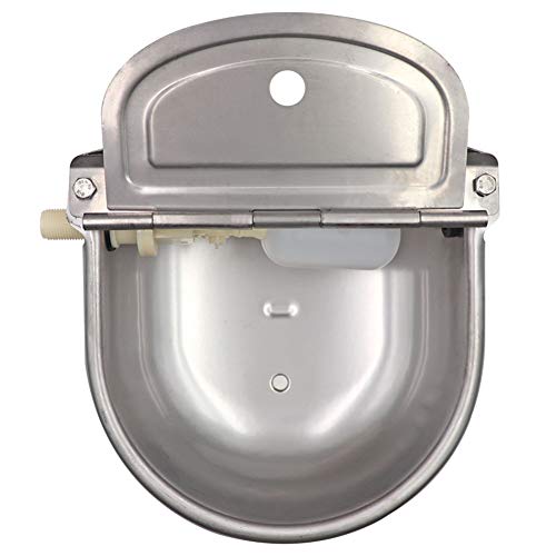 Macgoal Stainless Steel Automatic Waterer Bowl With Float Valve Automatic Dog Water Bowl Water Trough For Dog Livestock Pig Chicken Goat Waterer With Drain Plug #TOP1