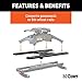CURT 16210 X5 Gooseneck to 5th Wheel Adapter for Double Lock Hitches, Industry-Standard Base Rails, 20,000 lbs