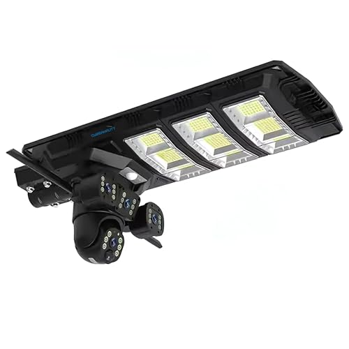 Image of XUGA-Cybernautt Series X13L 18MP 3 Lens PTZ Solar 4G Sim Outdoor CCTV Streetlight Camera with 3 View | Siren Alarm | Night Vision | All 3 Lens Mobile Controlled | Use Air-tel 4G Sim