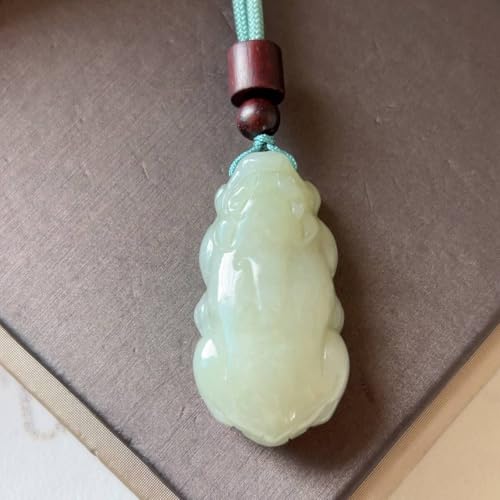 和田玉翡翠・ヒスイネックレスペンダント貔貅(ヒキュウ)形天然石パワーストーン巾着袋付きプレゼントにも037P5201