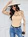 Avidlove Lace Long Sleeve Bodysuit for Women Crew Neck Body Suits Slimming Going Out Tops Concert Date Night Outfit