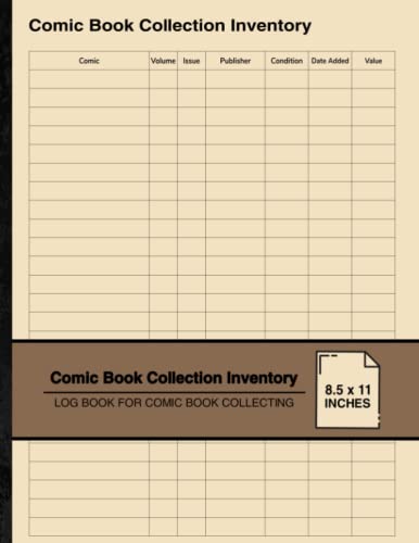 Comic Book Collection Inventory: Log Book For Comic Book Collecting | For Comic Book Collectors |...